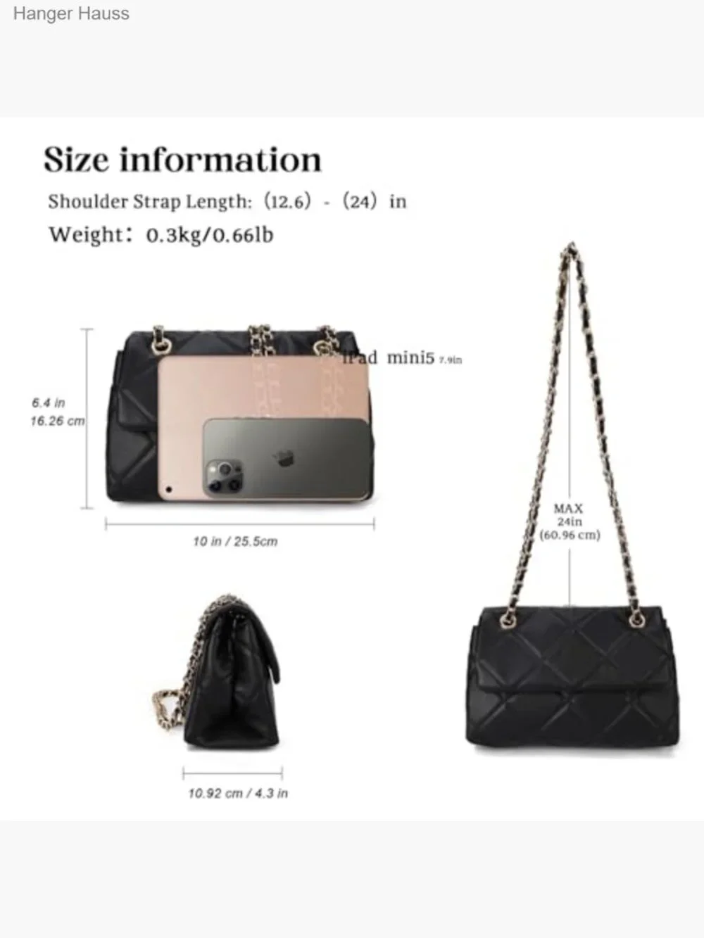Quilted Crossbody Bag for Women Small Shoulder Purse Trendy Clutch - Picture 4 of 7